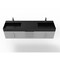 Castello Usa Amazon 72" Wall Mounted Gray Vanity With Black Top And Brushed Nickel Handles CB-MC-72G-BN-2056-BL - alternate 6